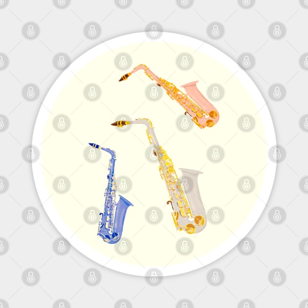 3 saxophones Magnet by Mimie20